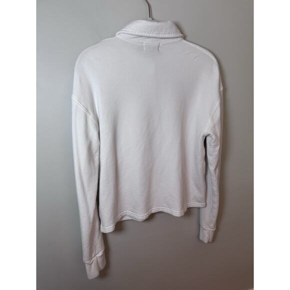 Monrow Jacket supersoft fleece White trucker style collared Sz XS EUC - Picture 7 of 7